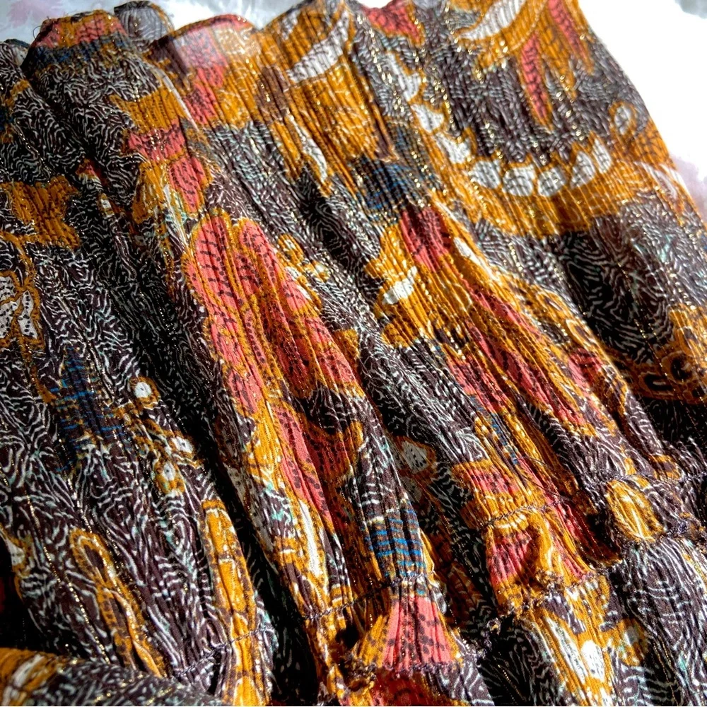 $650 Ulla Johnson RARE! Paola Silk Lurex Midi Dress - Picture 13 of 15